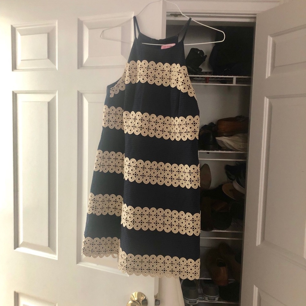 Navy and gold Lilly Pulitzer dress size 2